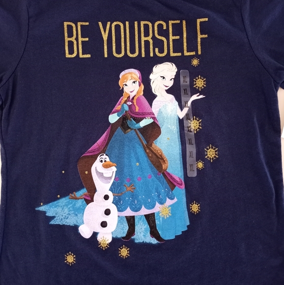 Frozen Elsa Anna Olaf Be Yourself Graphic Tee Shirt Girls Size XL 16 NWT - Picture 3 of 5
